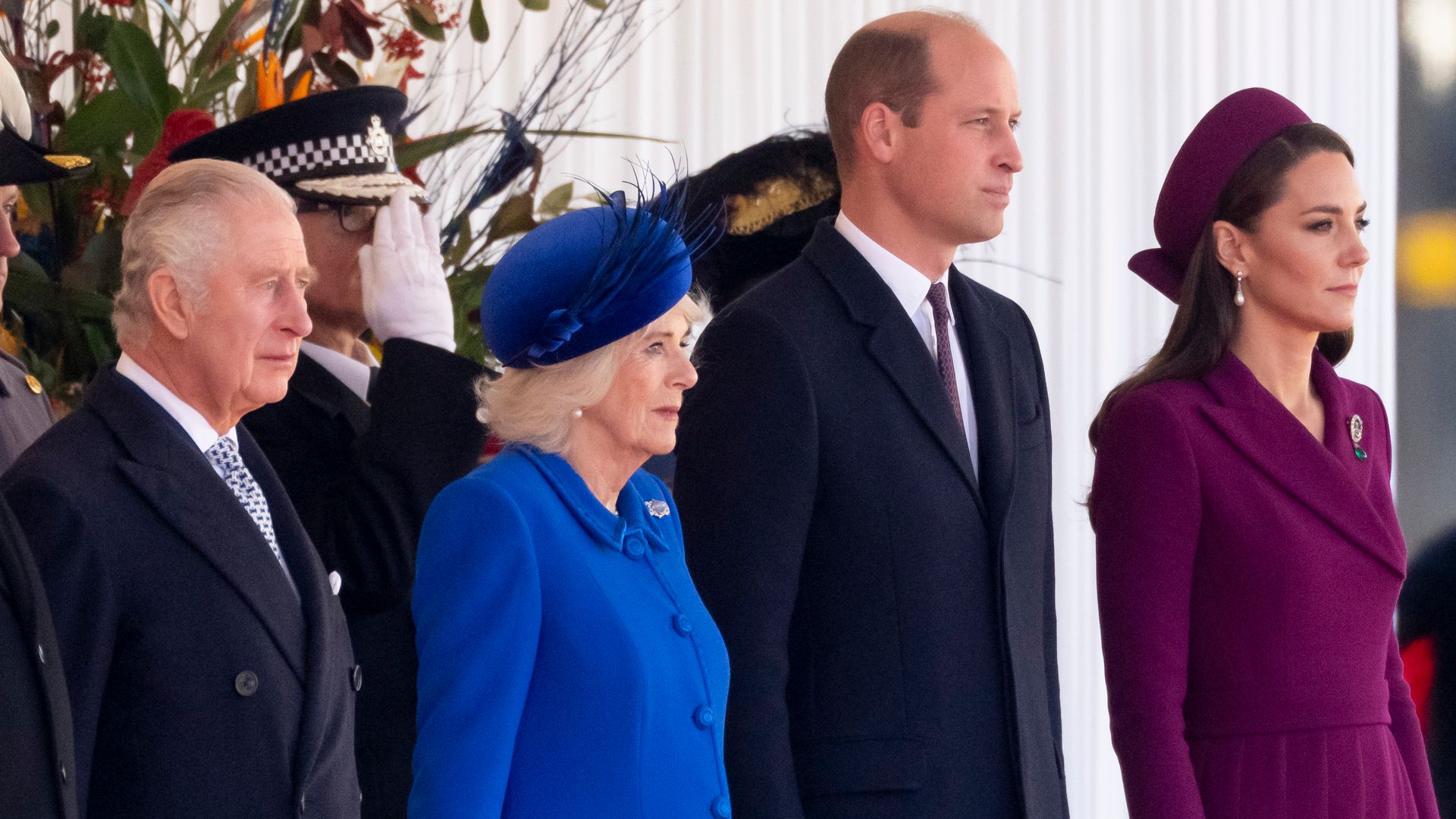 Charles, Camilla, William and Kate at ceremonial welcome for South Africa state visit