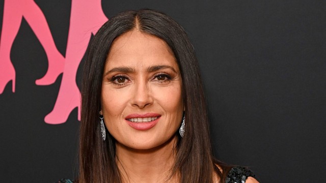 Salma Hayek attends I Like to Watch LIVE with Trixie Mattel & Katya presenting Black Mirror Season 6 episode 'Joan is Awful' at The Paris Theatre on June 13, 2023 in New York City