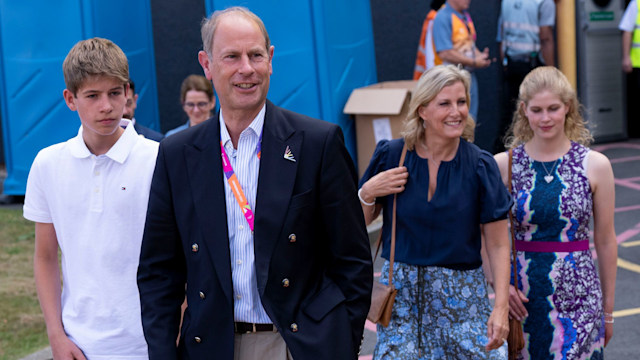 The Earl and Countess of Wessex with James and Lady Louise at the Commonwealth Games