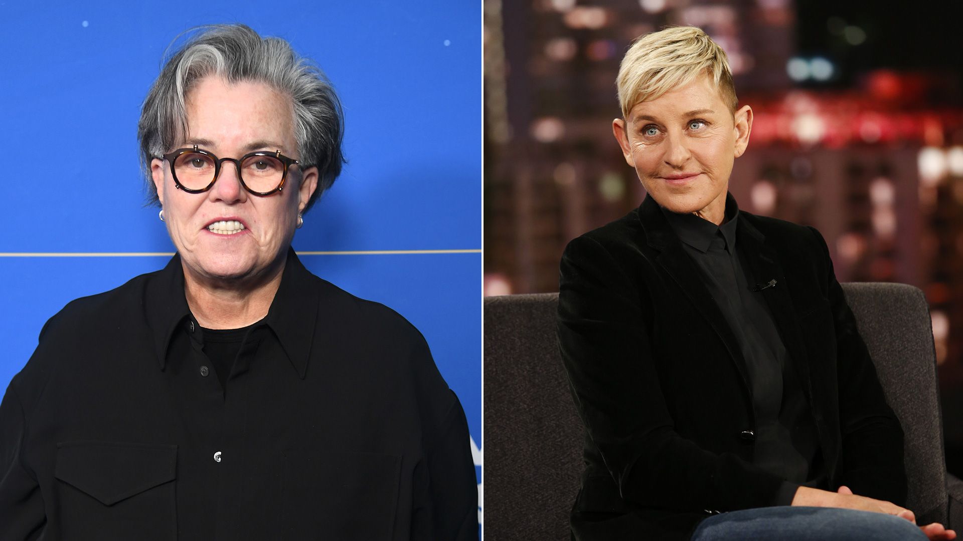 split photo of rosie odonnell ellen degeneres