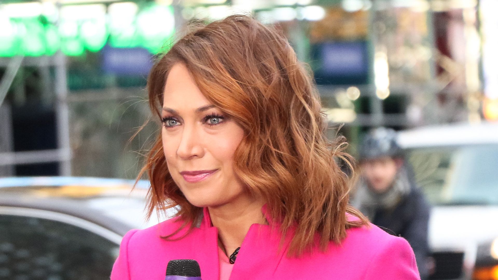 Ginger Zee is seen at 'Good Morning America' on February 14, 2020