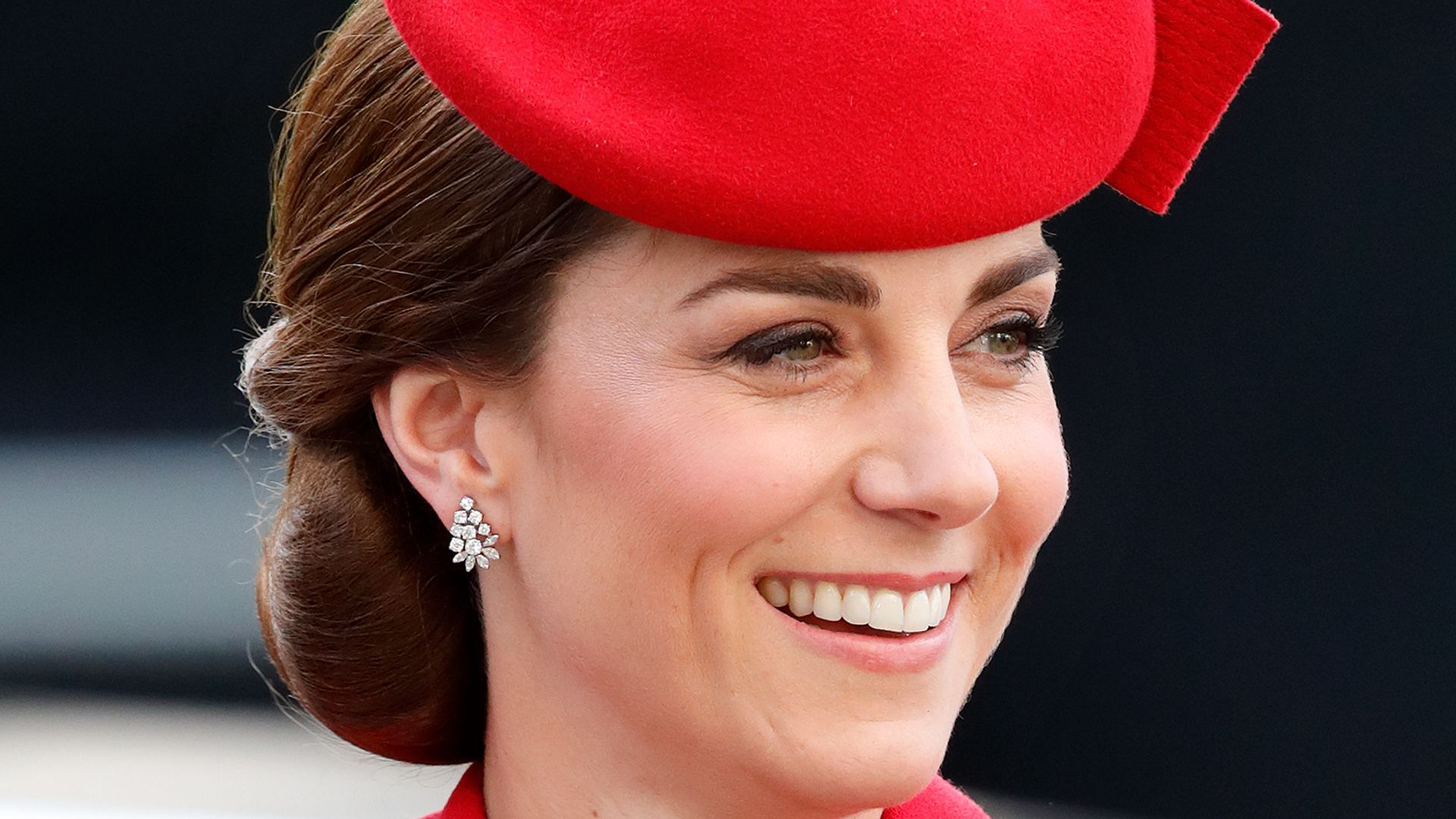Kate Middleton wears a red hat as she attends the 2019 Commonwealth Day service at Westminster Abbey on March 11, 2019 in London, England. 