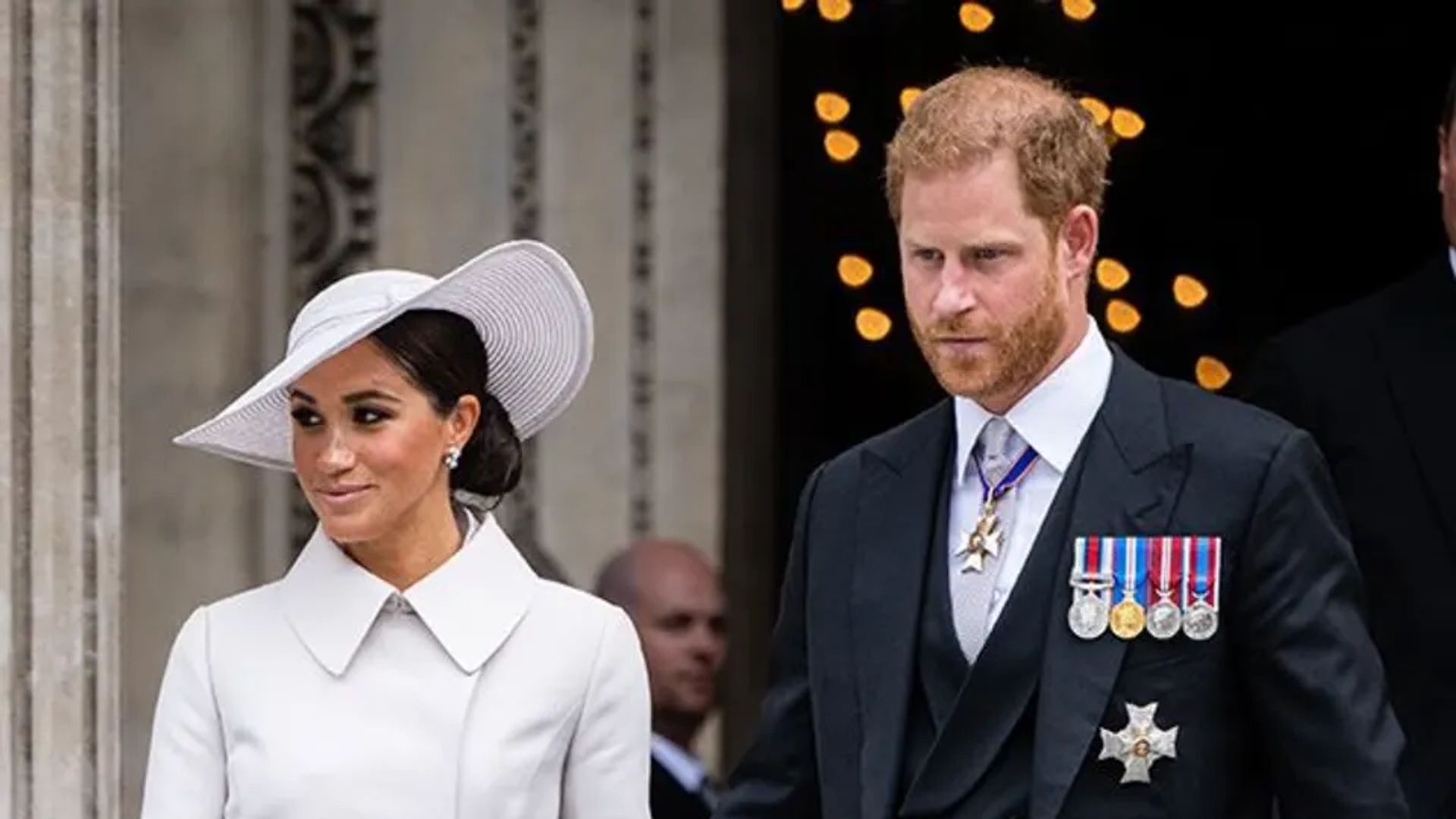 The Duke and Duchess of Sussex at the Queen's jubilee celebrations in 2022