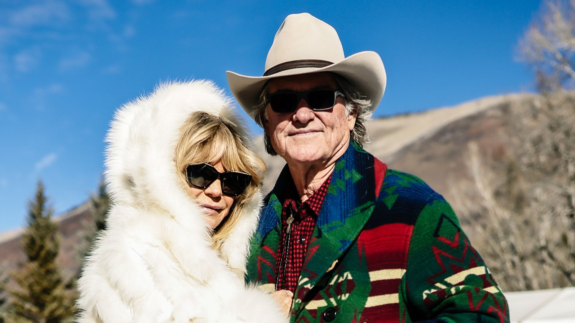Goldie Hawn oozes winter chic in white fur coat for Aspen date with Kurt Russell