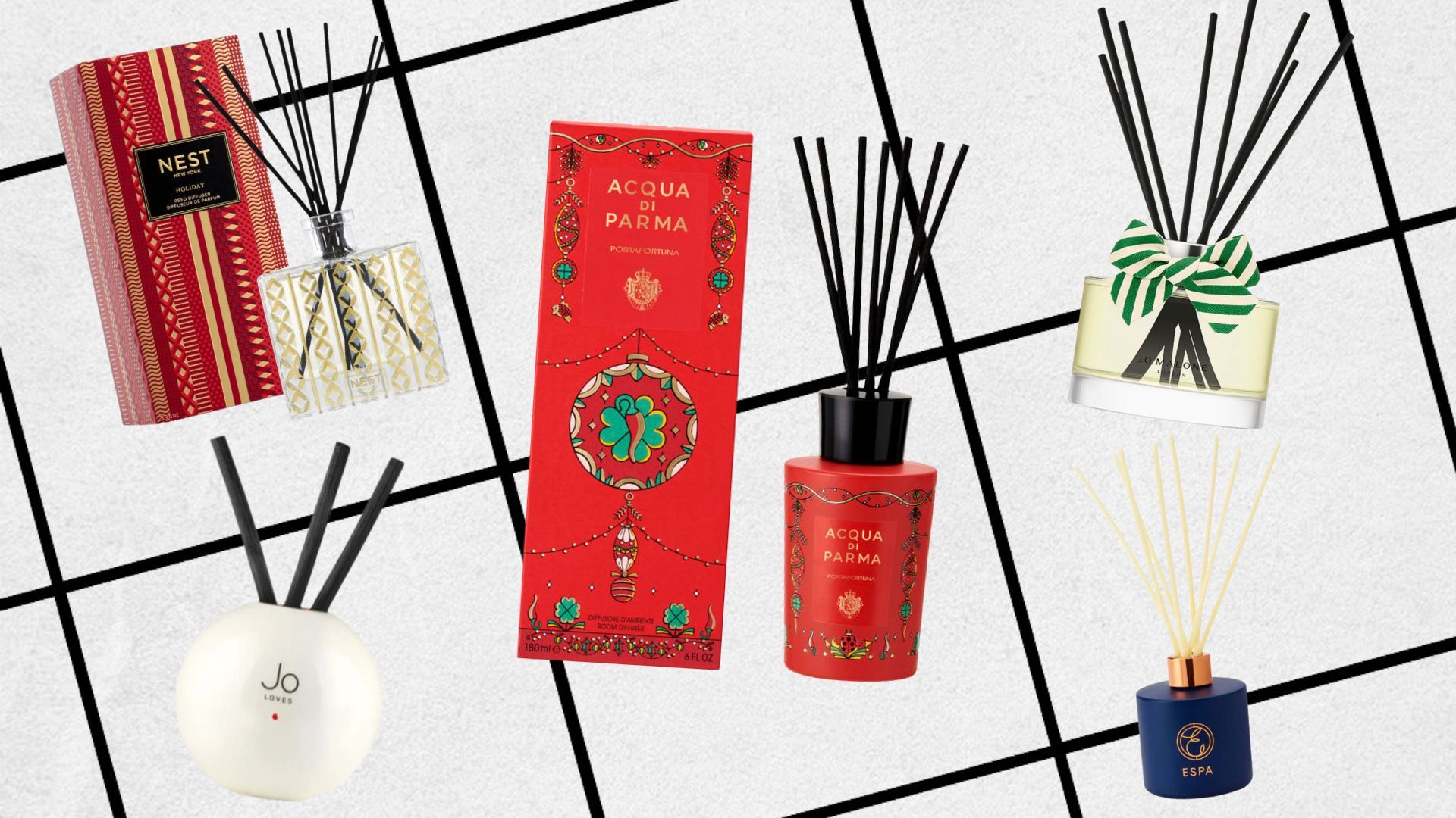 Assortment of Christmas reed diffusers 