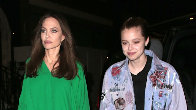 Angelina Jolie and Shiloh Jolie-Pitt seen attending The Eternals - UK film premiere afterparty at Maison Estelle on October 27, 2021 in London, England