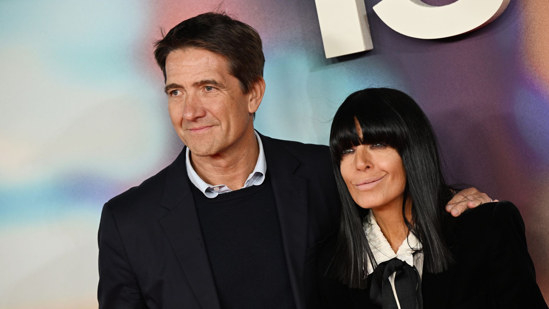 Kris Thykier and Claudia Winkleman attend the UK Gala Screening of Searchlight Pictures' 'Is This Thing On?' at Odeon Luxe West End, London on January 19th, 2026