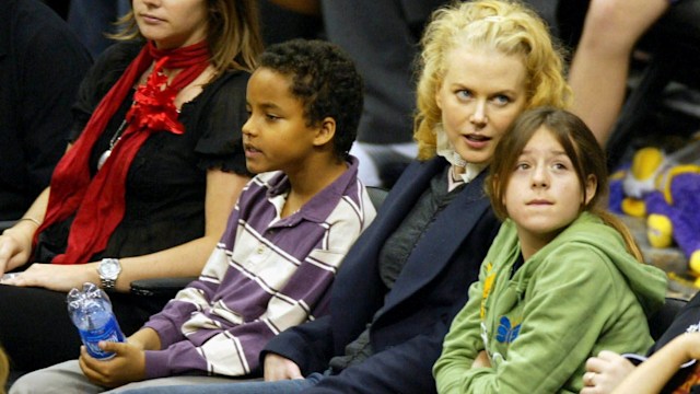 Nicole Kidman with her children Bella and Connor Cruise in 2004
