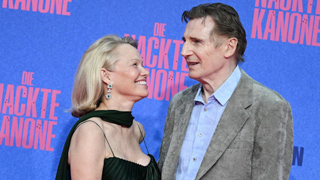 Liam Neeson turns up the romance with Pamela Anderson as they recreate iconic scene | HELLO!