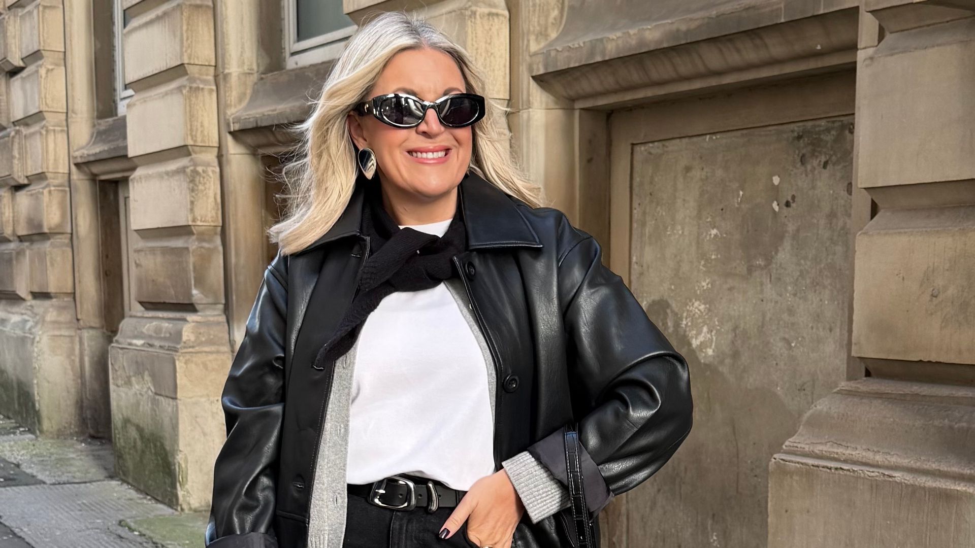 Leanne Bayley wearing a midsize formula outfit of comfort, structure and statement