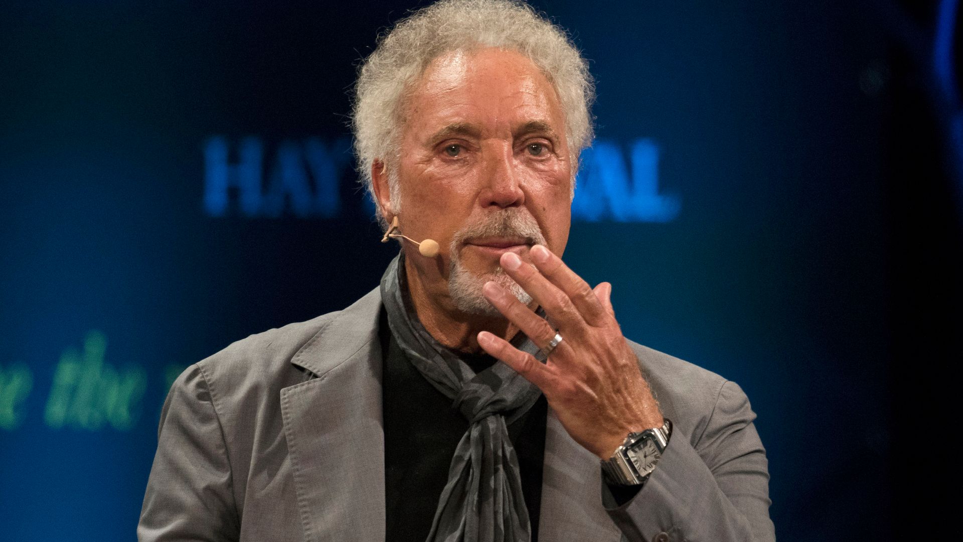 Sir Tom Jones in 2016, making his first public appearance since the death of his wife Lady Melinda Rose