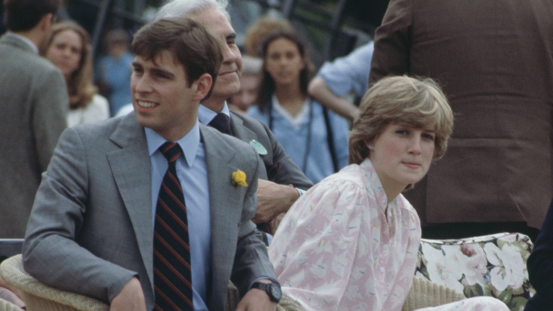 Prince Andrew and Princess Diana at a polo match in 1981