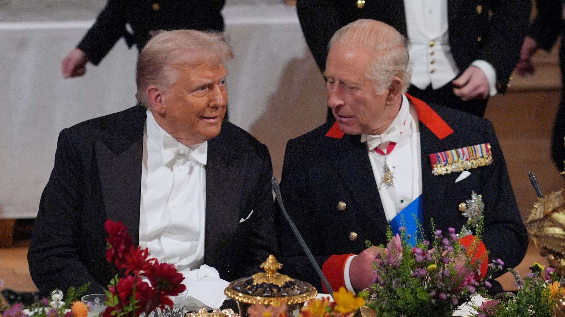 Donald Trump and King Charles speaking