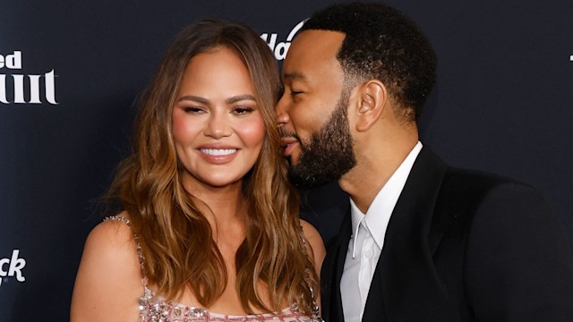 Chrissy Teigen and John Legend attend the 2024 Sports Illustrated Swimsuit Launch Party at Hard Rock Hotel on May 16, 2024 in New York City