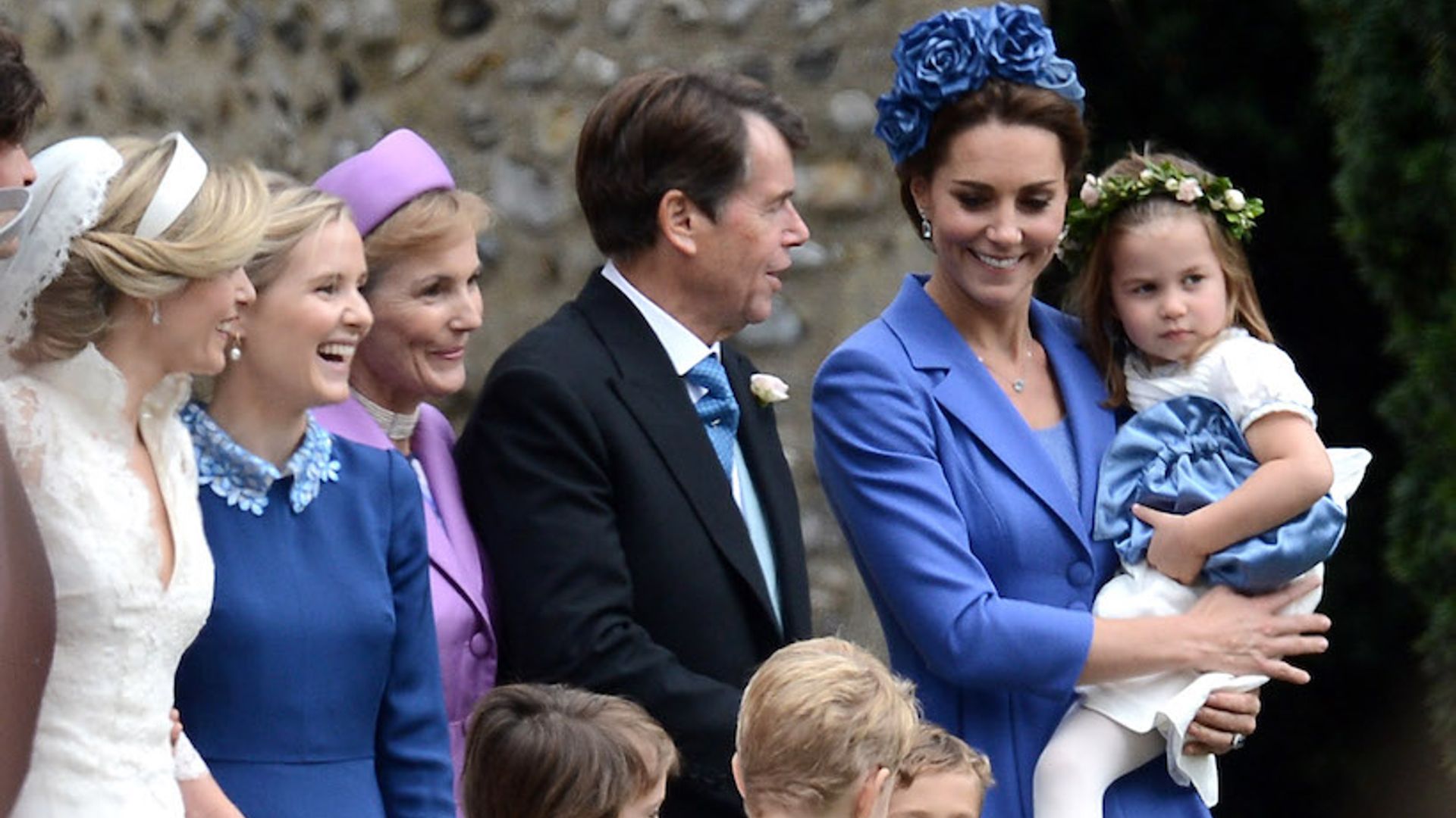Duchess of Cambridge and Princess Charlotte after the wedding of