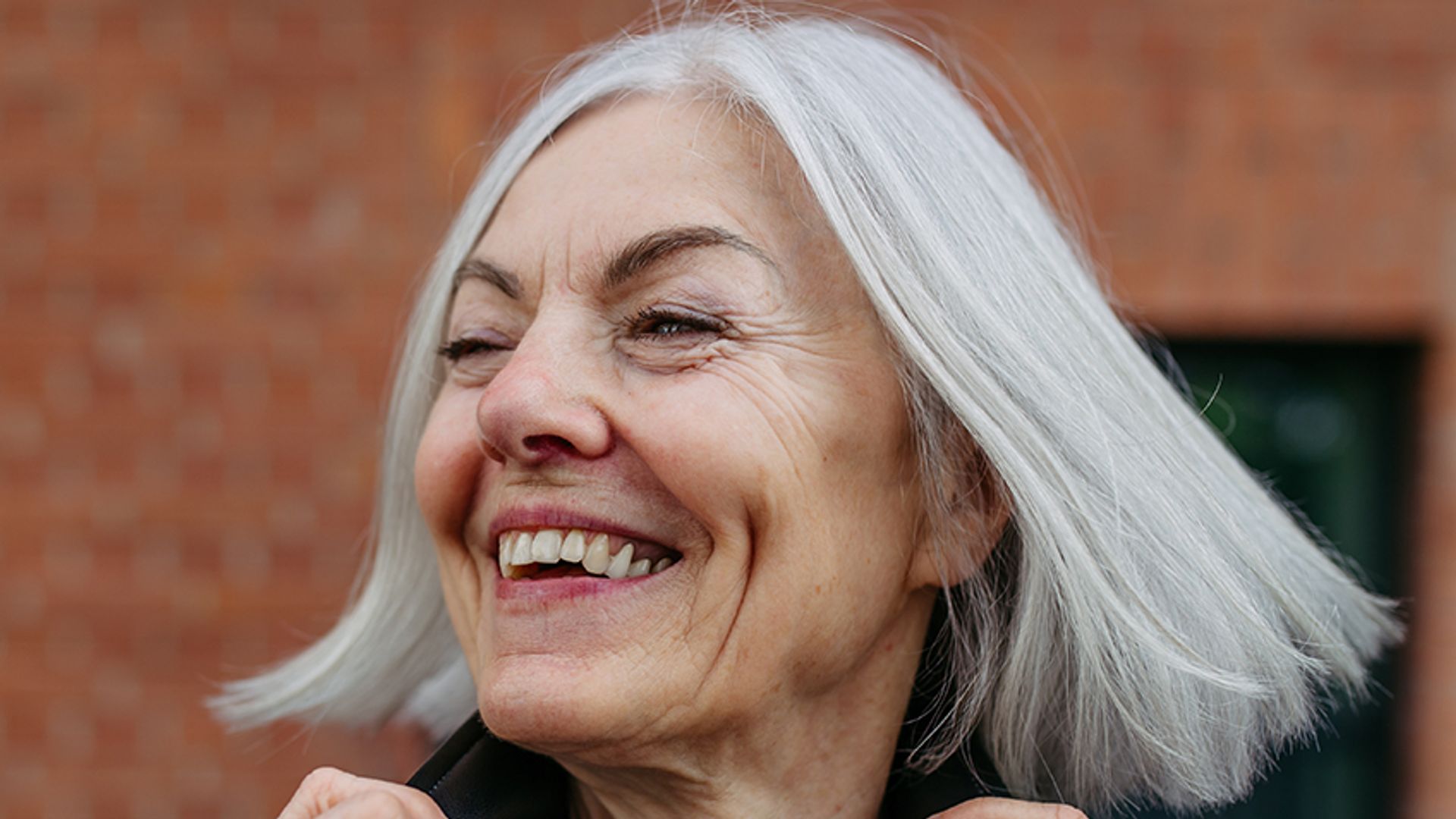 Stylish Older Woman with chic grey bob