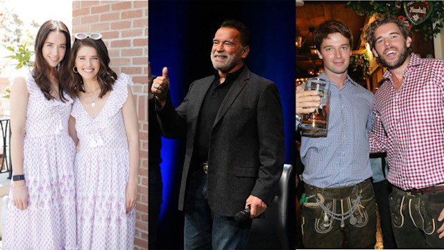 Katherine and Christina Schwarzenegger, Arnold Schwarzenegger, Patrick and Christopher Schwarzenegger