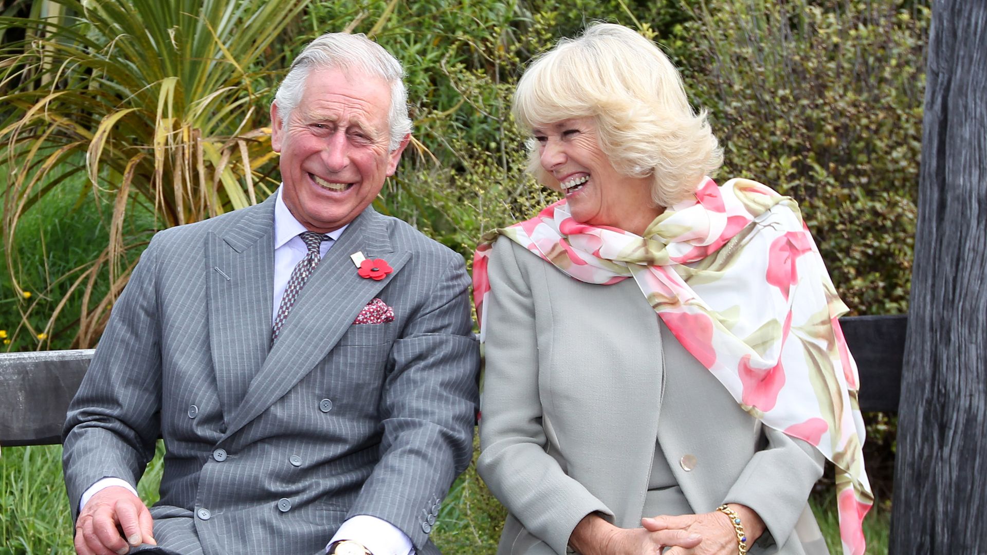 Charles and Camilla laughing in New Zealand