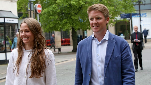 Olivia Henson walking with the Duke of Westminster