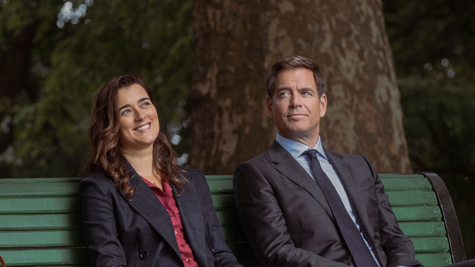 L-R Cote De Pablo as Ziva David and Michael Weatherly as Tony Dinozzo In NCIS: Tony & Ziva, episode 1, season 1