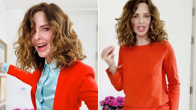 trinny woodall red trousers
