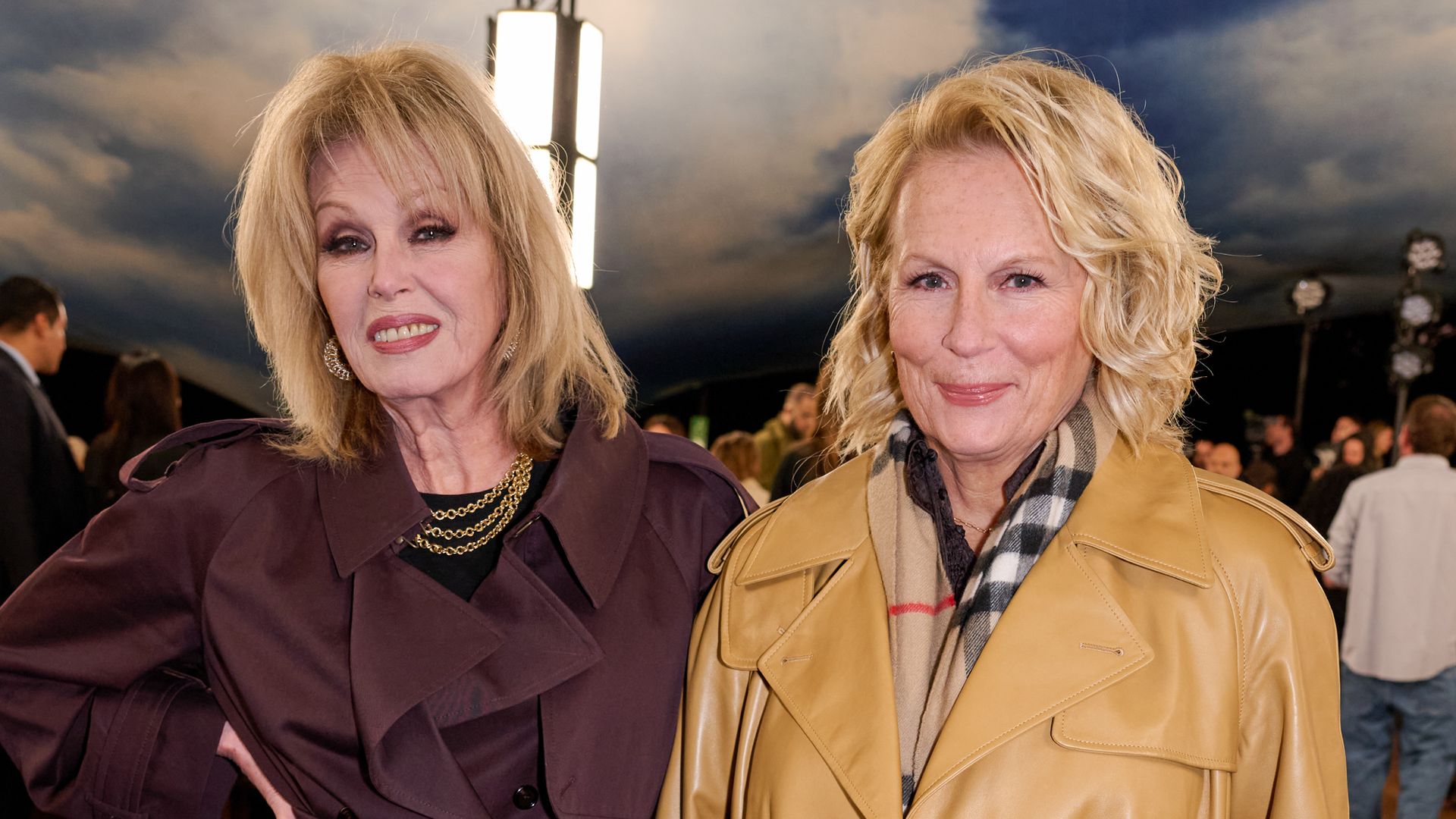 Joanna Lumley, Jennifer Saunders at the Burberry fashion show as part of Spring/Summer 2026 London Fashion Week on September 22, 2025 in London, England. (Photo by Saira MacLeod/WWD via Getty Images)