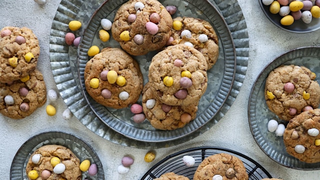 homemade Easter mini egg and chocolate chip cookies