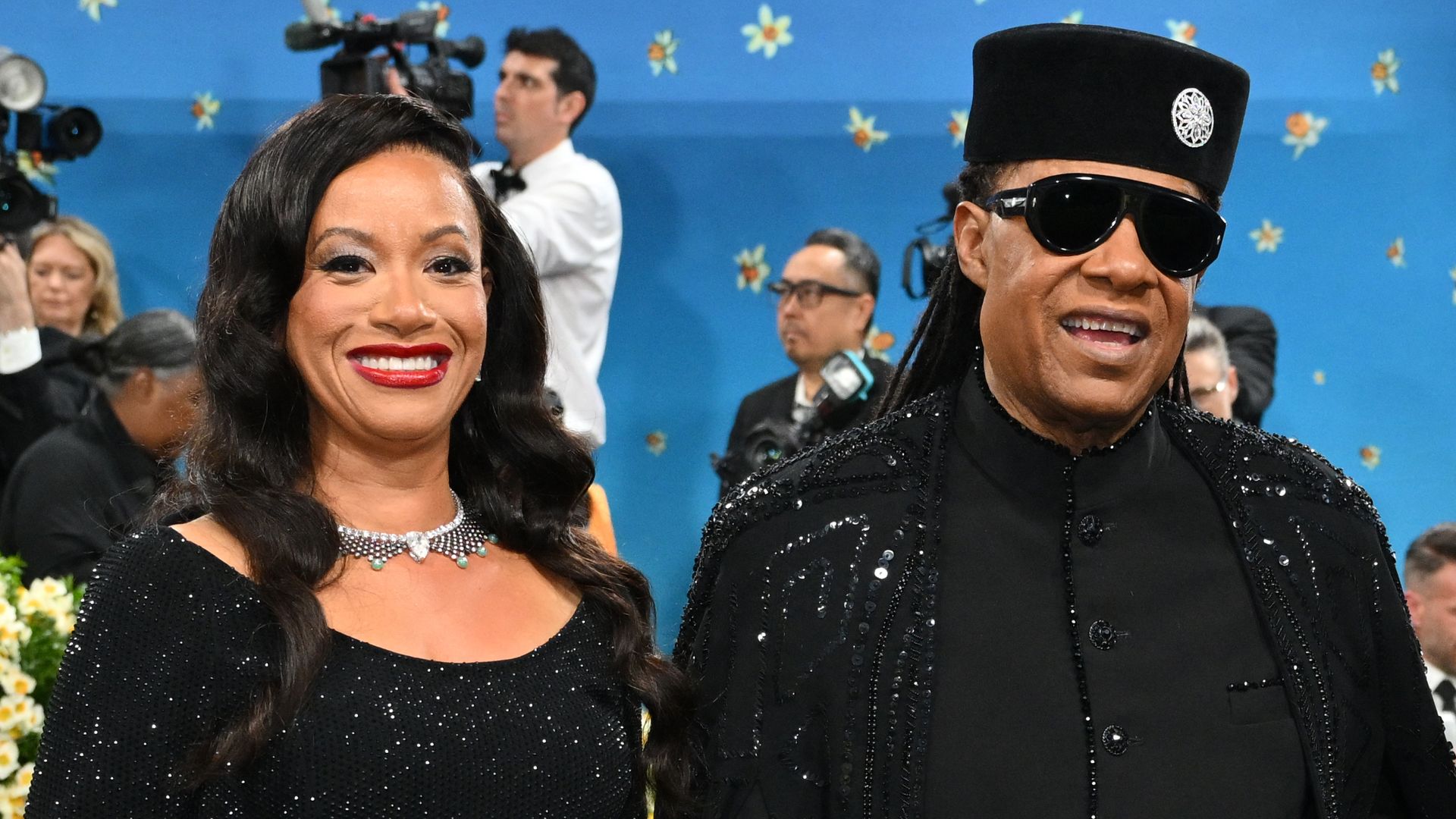 Stevie Wonder and Tomeeka Robyn Bracy at Met Gala        