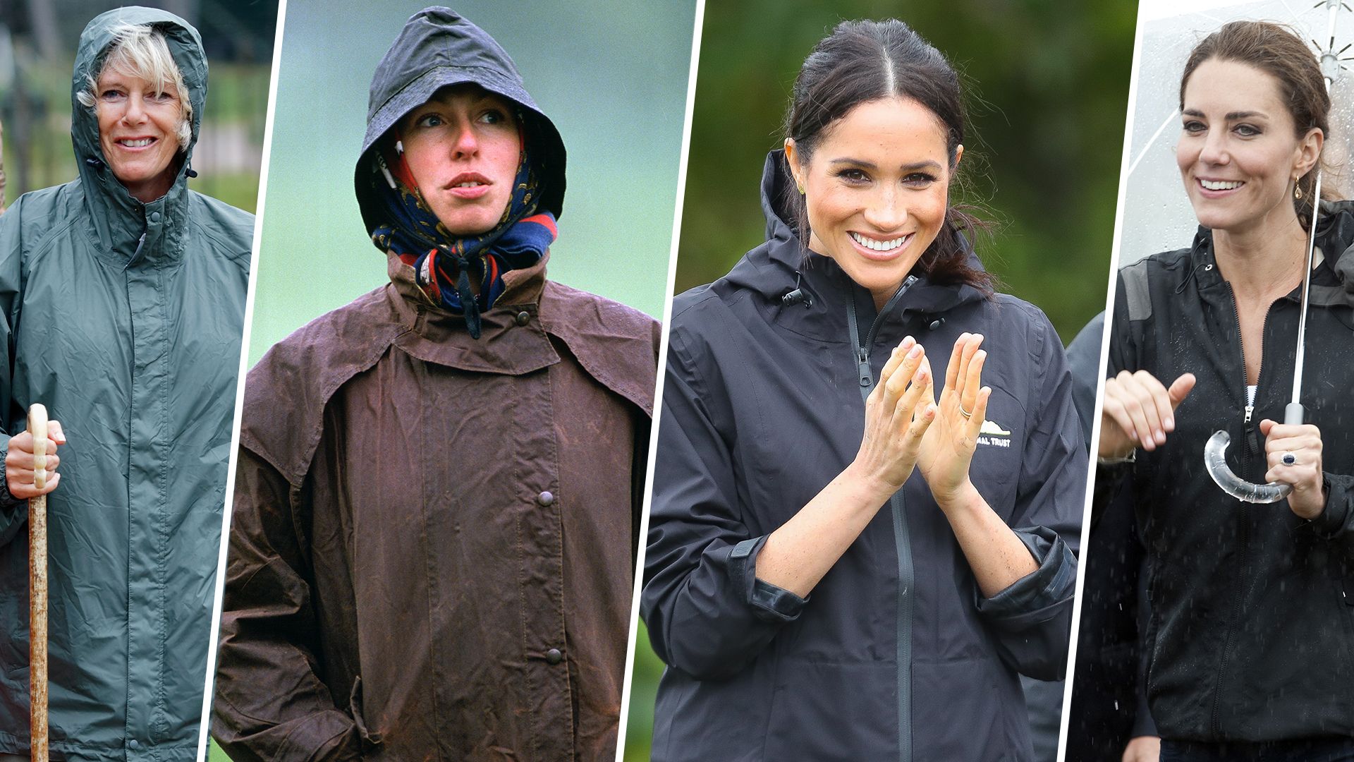 Royals in raincoats