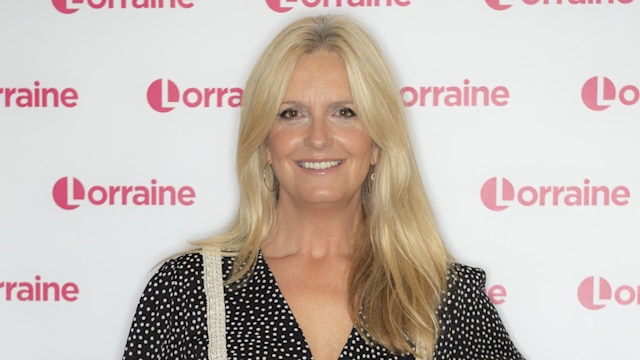 Penny Lancaster in a black dress