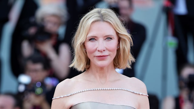 Cate Blanchett attends a red carpet for the movie "Beetlejuice Beetlejuice" during the 81st Venice International Film Festival at  on August 28, 2024 in Venice, Italy.