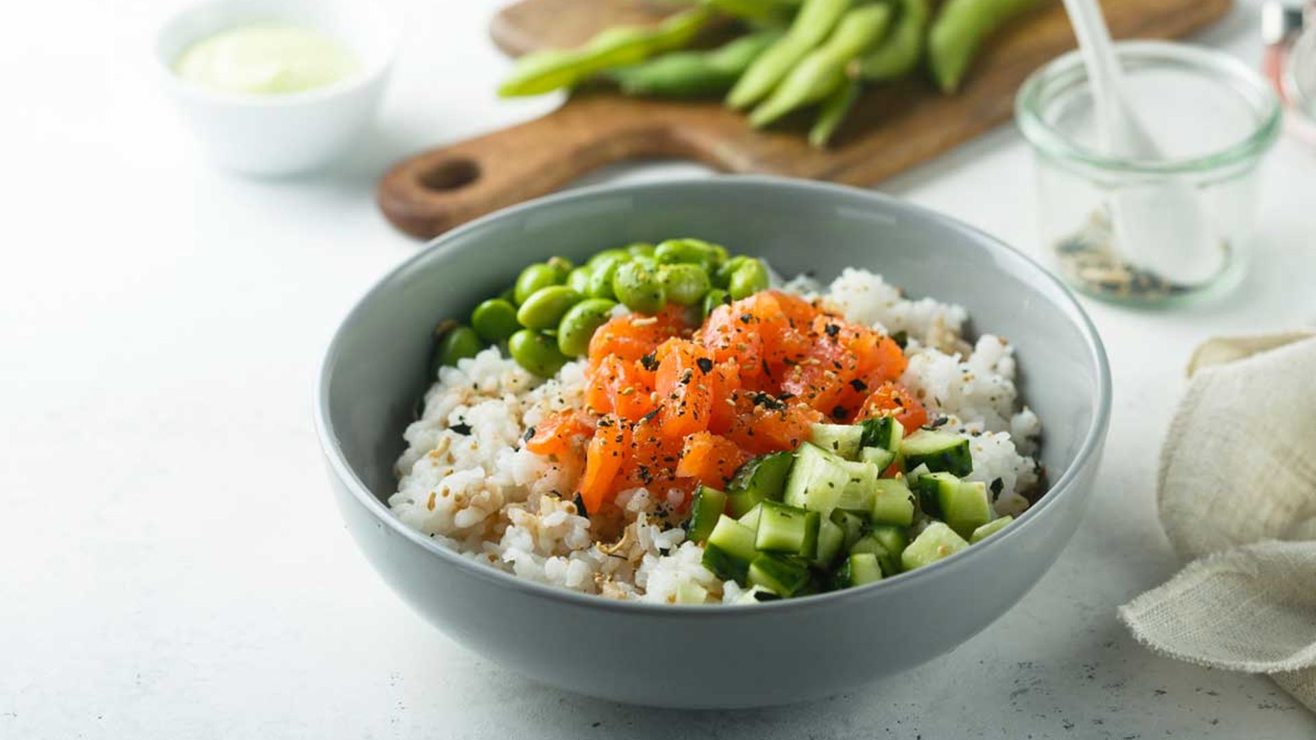 tiktok salmon rice bowl
