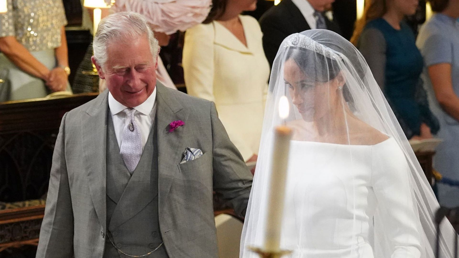 Charles walking Meghan down the aisle