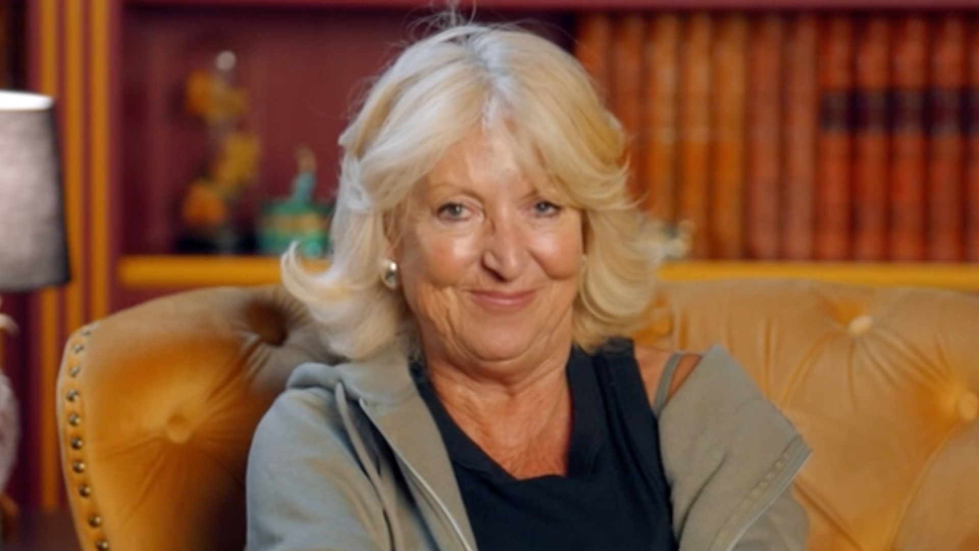 Fiona giving an interview on The Traitors 