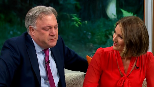 Ed Balls in tears as Susanna Reid comforts him