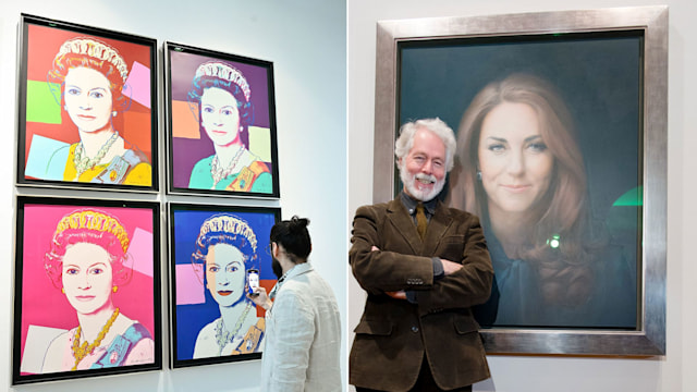 Queen Elizabeth by Andy Warhol and Kate Middleton by Paul Emsley