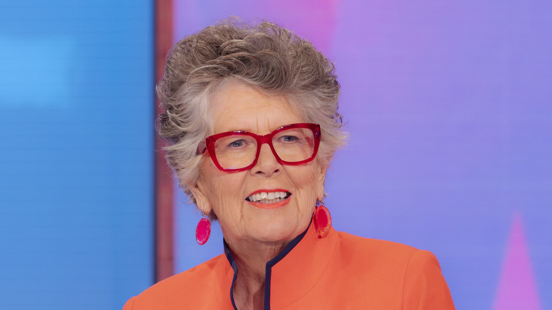 Prue Leith in an orange blazer on Loose Women