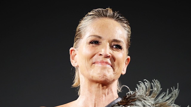 Sharon Stone is seen on stage during the 70th Taormina Film Festival on July 19, 2024 in Taormina, Italy.