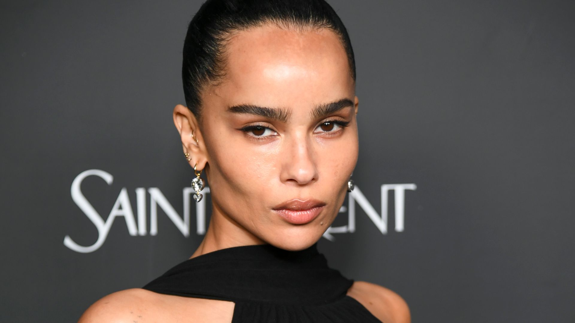 Zoë Kravitz’s Saint Laurent lace set and space bun combo is seriously chic