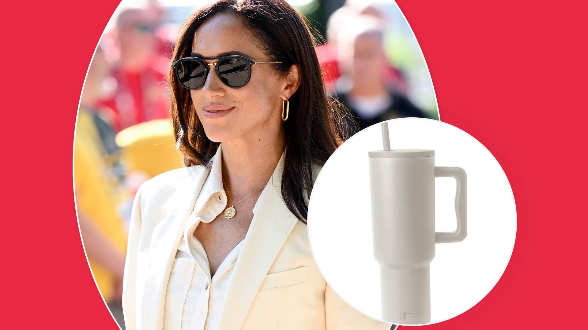 Meghan Markle seen with her Stanley Cup lookalike - the trek cup from Simple Modern brand