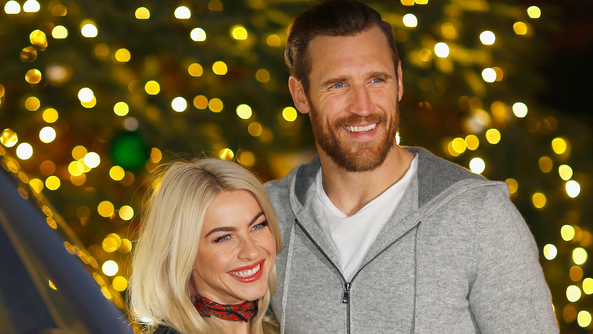 Julianne Hough (L) and Brooks Laich attend the Volkswagen Holiday Drive-In Event at Releigh Studios in Los Angeles, California on December 16, 2017