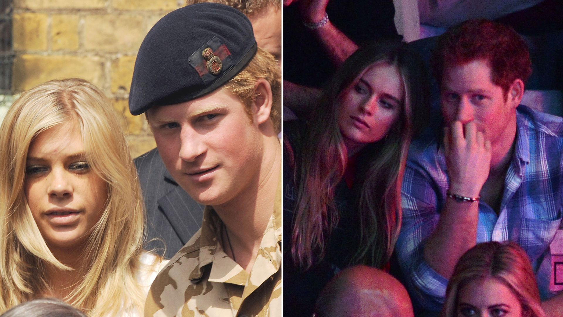 Prince Harry with exes Chelsy Davy and Cressida Bonas