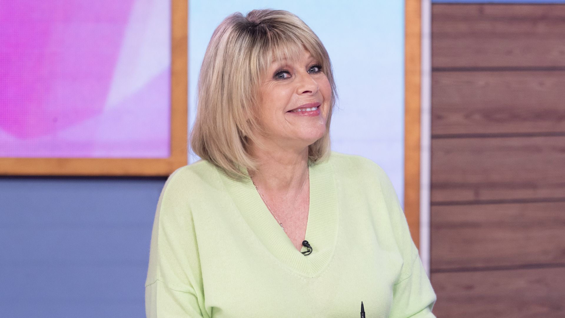 Ruth Langsford in a green jumper on Loose Women