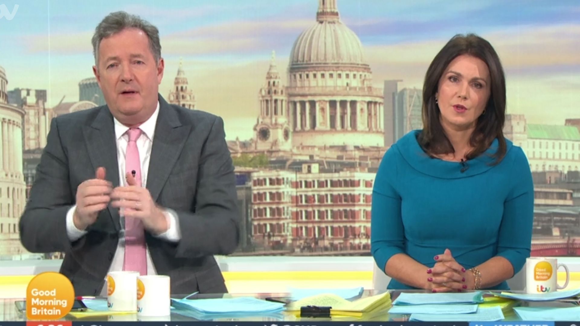 Susanna Reid and Piers Morgan on Good Morning Britain. 