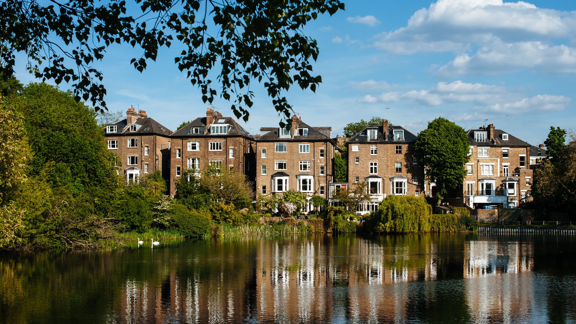 Row of houses near to Hampstead Heath, in London