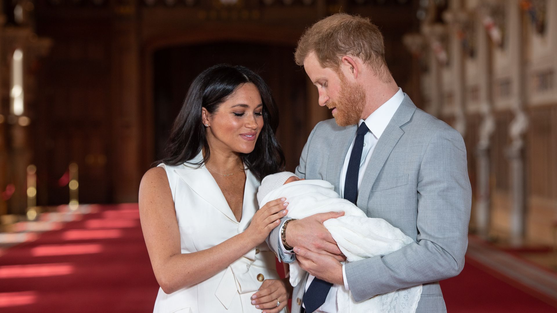 Meghan and Harry cradling Prince Archie when he was a baby 