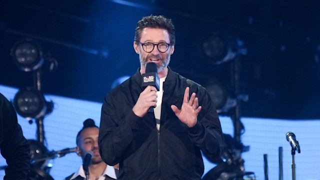 Hugh Jackman speaks onstage at the 2024 Global Citizen Festival: New York held at Central Park on September 28, 2024 in New York City. 