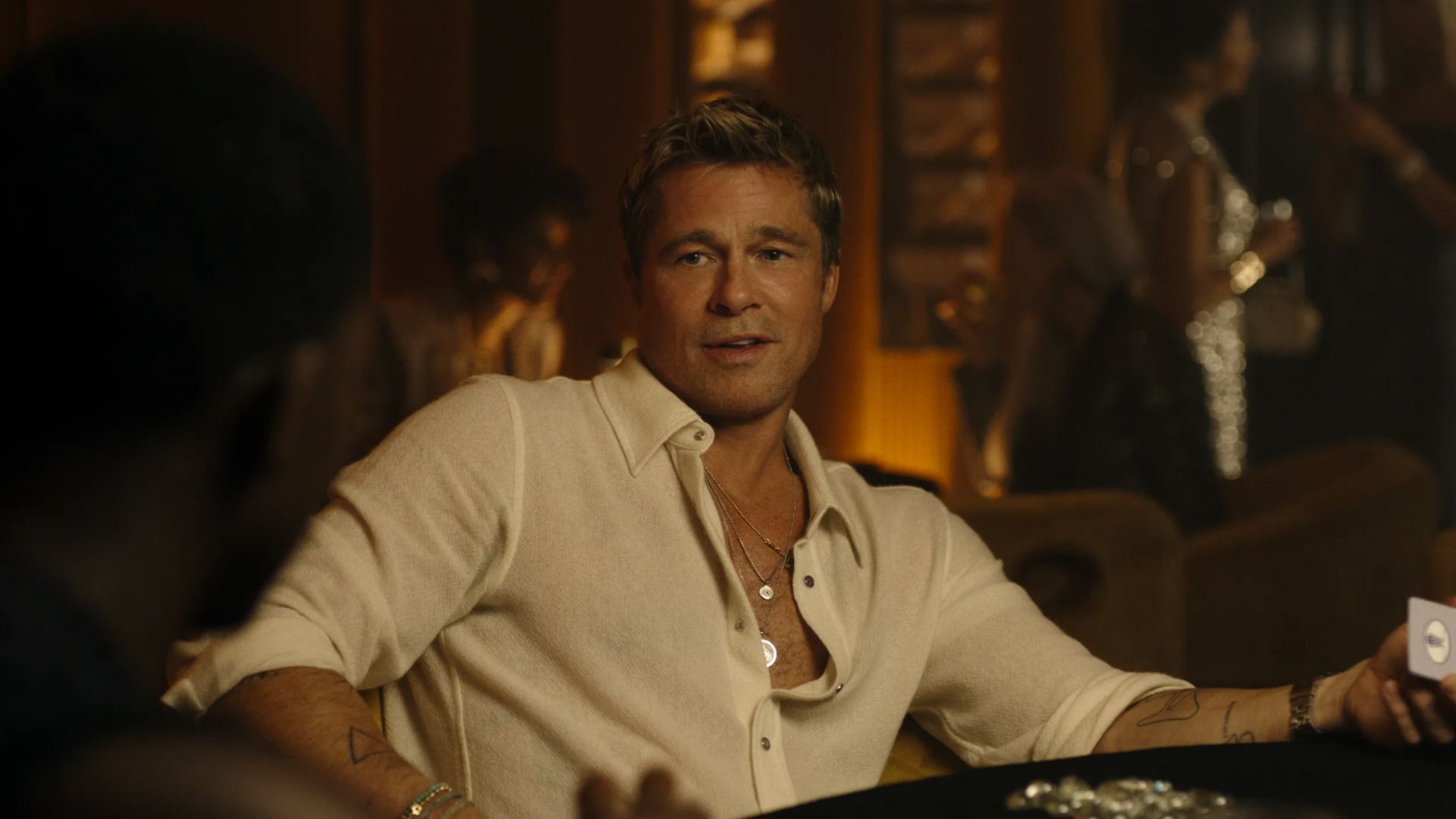 Brad Pitt in a still image from F1