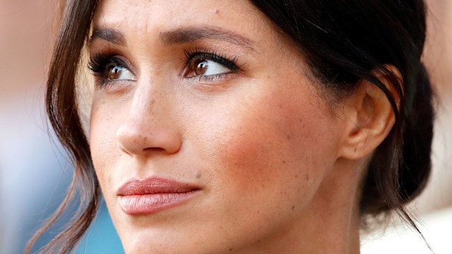 Close-up of serious Meghan Markle