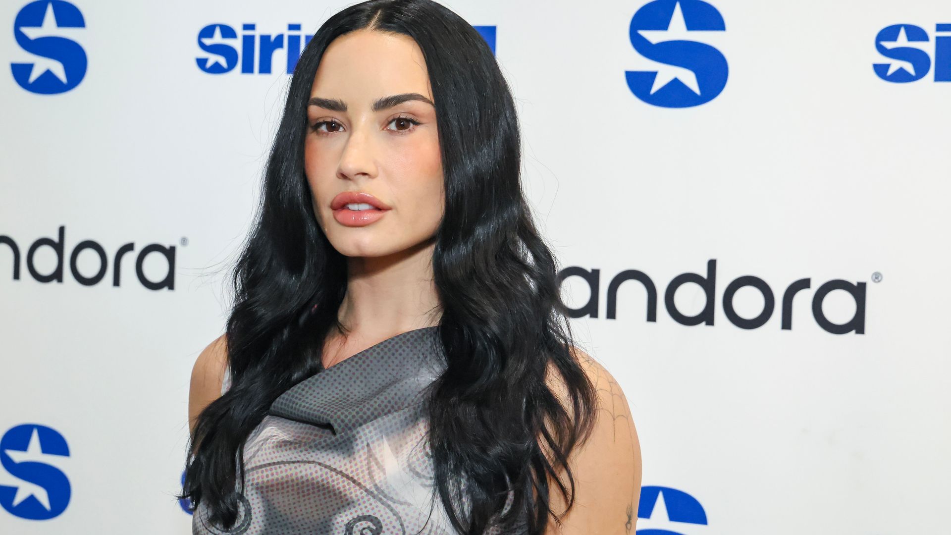 Demi Lovato visits the SiriusXM Studios on October 30, 2025 in Los Angeles, California